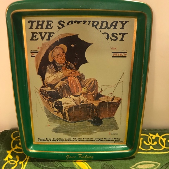 ‼️Sold‼️Norman Rockwell Tin Tray - Picture 6 of 11